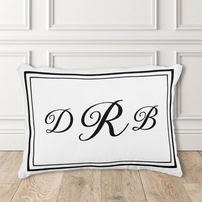 Custom Classic Monogram Calligraphy Initial Name Decorative Cushion (Creator Uploaded)