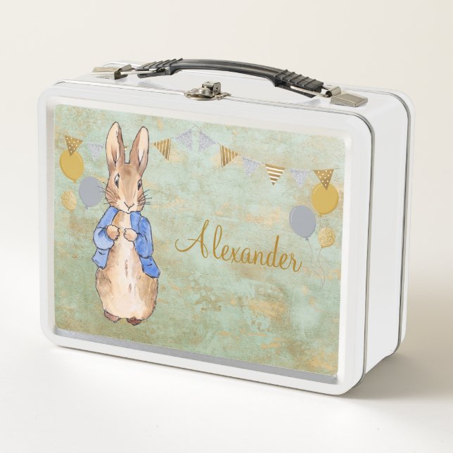 Custom Classic rabbit Metal Lunch Box (Front)