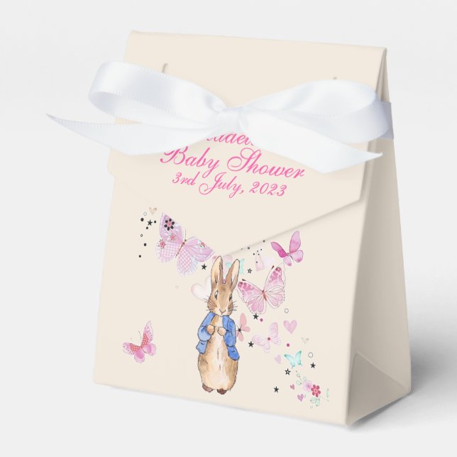 Custom Classic rabbit with butterflies Favour Box (Front Side)