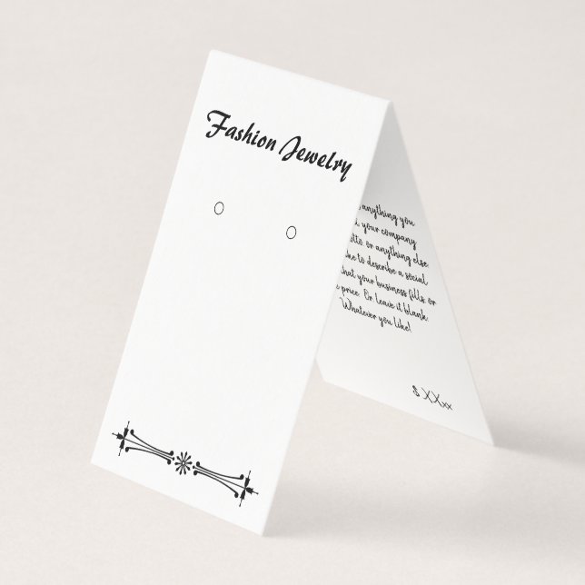 Custom Classic Self-Stand Earring Display Cards (Front)