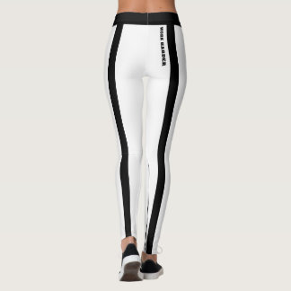 Custom Classic White & Black Stripes Leggings