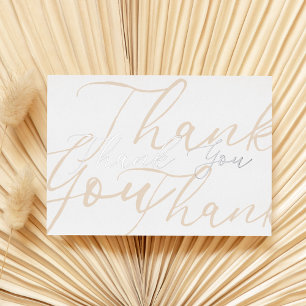 Custom Classy Modern Taupe Silver Chic Thank You Foil Holiday Card