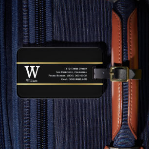 Custom Classy Travel Black Luggage Tag