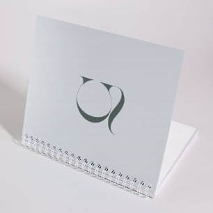 Custom Clean Elegant Monogram Soft Green Initial Notebook