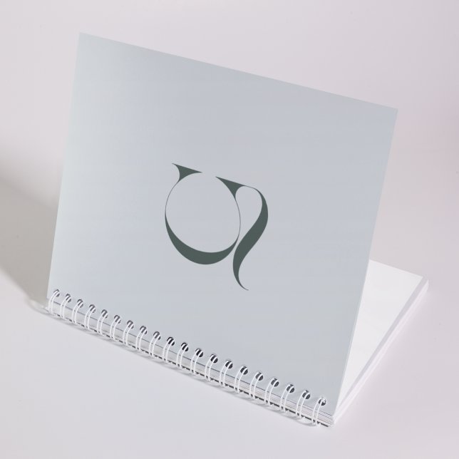 Custom Clean Elegant Monogram Soft Green Initial Notebook (Creator Uploaded)
