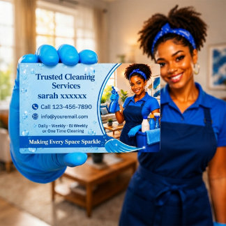 Custom Cleaning Professional Design Portrait Business Card