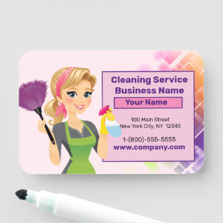 Custom Cleaning Service Dry Erase Name Tag