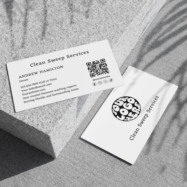 Custom Cleaning Service Simple Modern Job Template Business Card (Creator Uploaded)