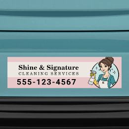 Custom Cleaning Services Maid Logo Bumper Sticker