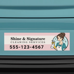 Custom Cleaning Services Maid Logo Bumper Sticker