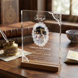 Custom Clear Acrylic Umrah Mubarak Welcome Sign