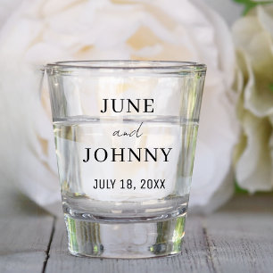 Custom Clear Wedding Favour For Guests Personalise Shot Glass