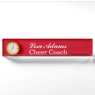 Custom Clock Desk Nameplate