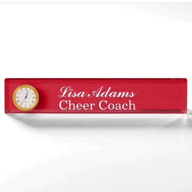 Custom Clock Desk Nameplate (Front)