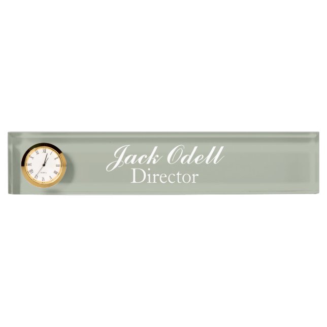 Custom Clock Desk Nameplate (Front)