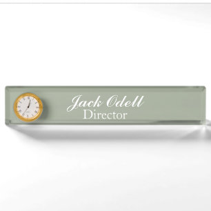 Custom Clock Desk Nameplate
