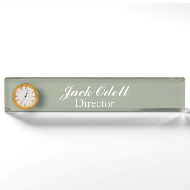 Custom Clock Desk Nameplate (Front)