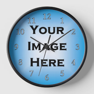 Custom Clock With Thin White Numbers Black Edged