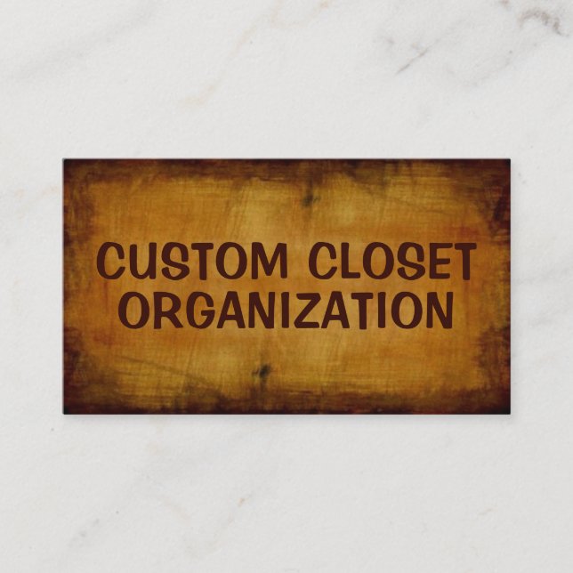 Custom Closet Organisation Antique Business Card (Front)