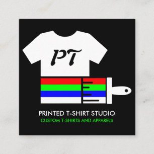 Custom Clothing Apparel Store Printed Shirt Square Business Card