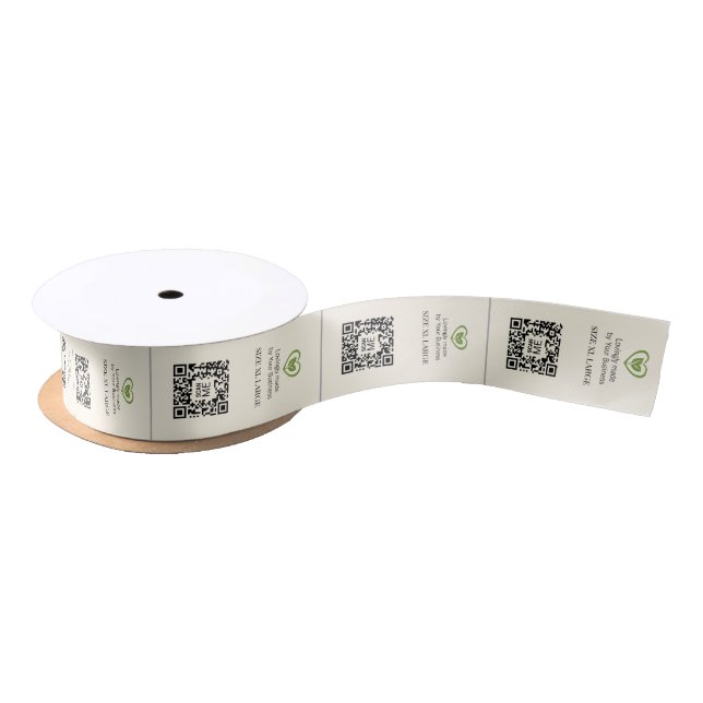 Custom clothing garment labels top collar qr cream satin ribbon (Spool)