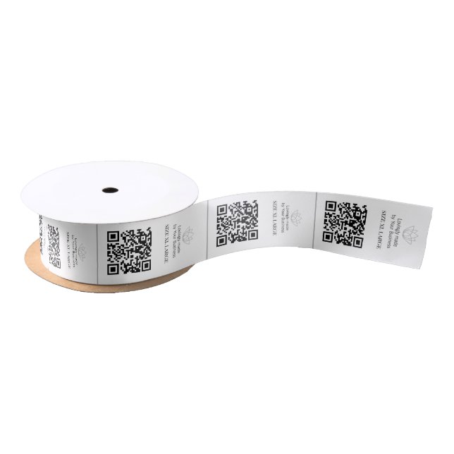 Custom clothing garment labels top collar qr logo satin ribbon (Spool)