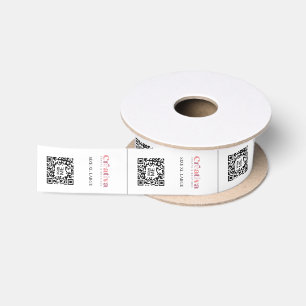 Custom clothing garment labels top collar qr logo satin ribbon