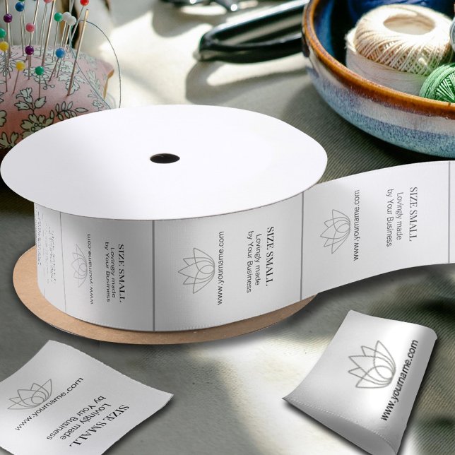 Custom clothing garment labels top collar white satin ribbon (Creator Uploaded)