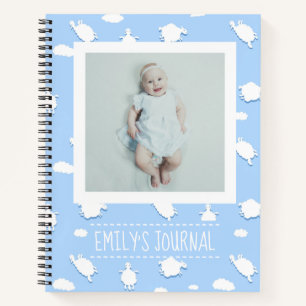 Custom Clouds and Sheep Baby Photo Journal