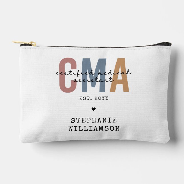 Custom CMA Certified Medical Assistant Accessory Pouch (Front)