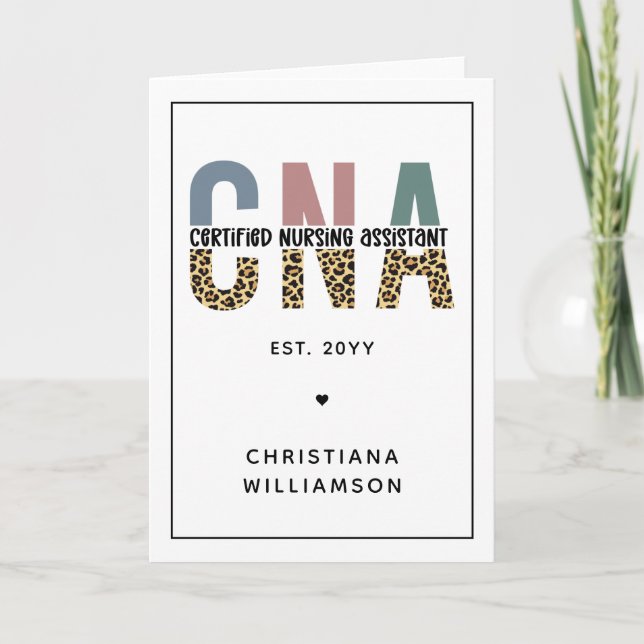 Custom CNA Certified Nursing Assistant Gifts Card (Front)