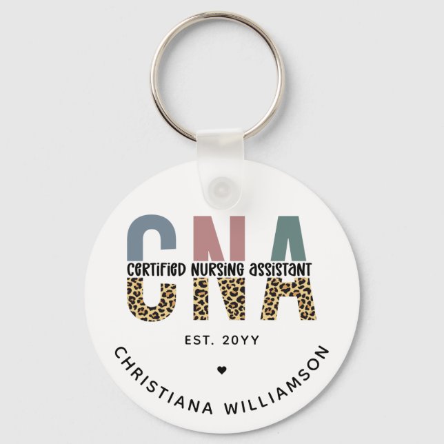 Custom CNA Certified Nursing Assistant Gifts Key Ring (Front)
