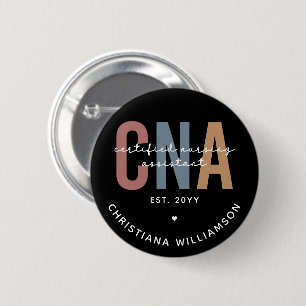 Custom CNA Retro Certified Nursing Assistant Gifts 6 Cm Round Badge