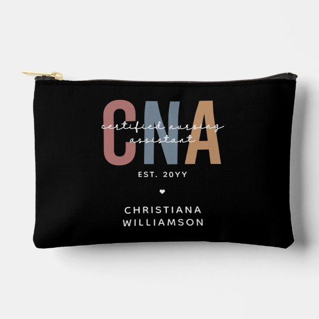 Custom CNA Retro Certified Nursing Assistant Gifts Accessory Pouch (Front)