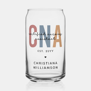 Custom CNA Retro Certified Nursing Assistant Gifts Can Glass