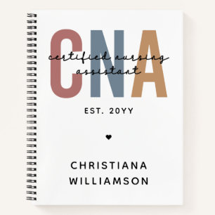 Custom CNA Retro Certified Nursing Assistant Gifts Notebook