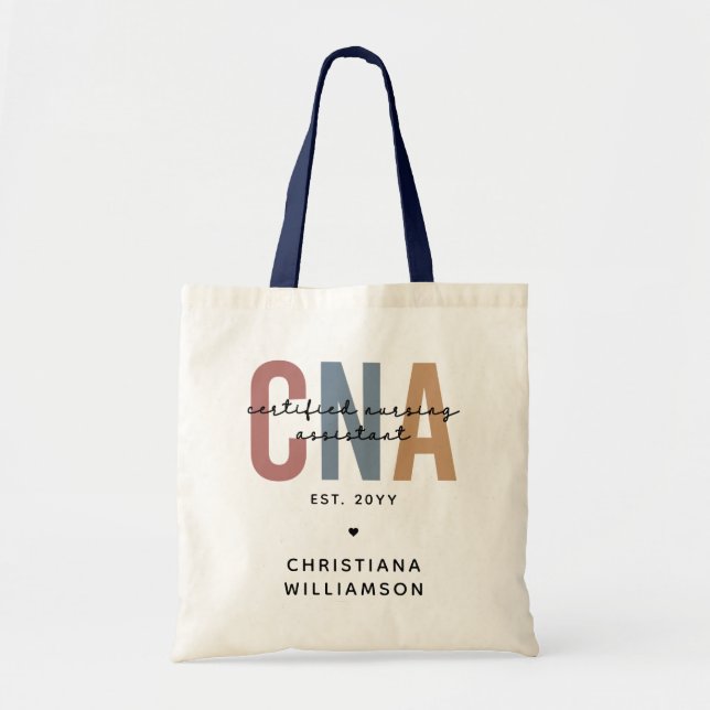 Custom CNA Retro Certified Nursing Assistant Gifts Tote Bag (Front)