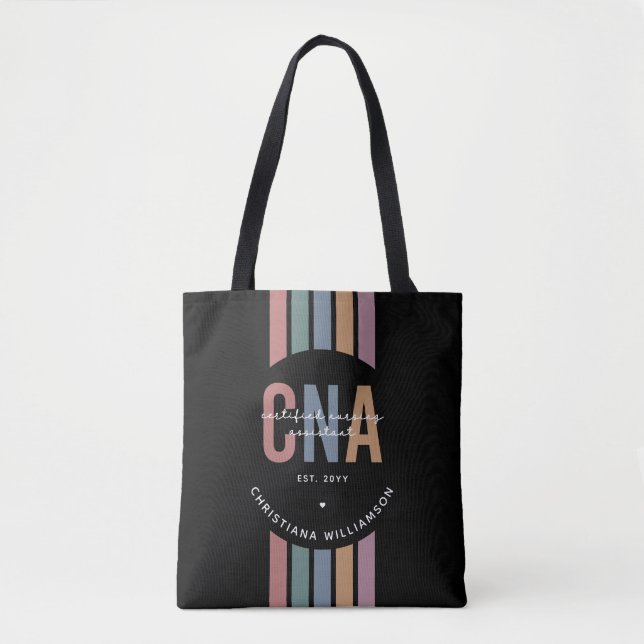 Custom CNA Retro Certified Nursing Assistant Gifts Tote Bag (Front)