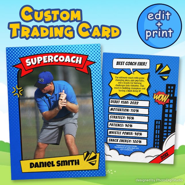 Custom Coach Trading Card Comic, Best Coach Ever (Custom Coach Trading Card Comic, Best Coach Ever)