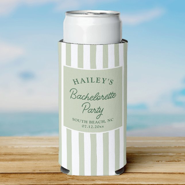 Custom Coastal Bachelorette Beachy & Fun Seltzer Can Cooler (Creator Uploaded)
