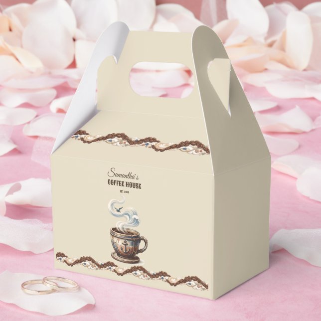Custom Coastal Cafe Branding  Favour Box (Wedding)