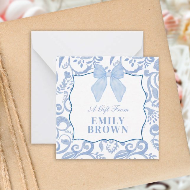 Custom Coastal Grandmother Blue Gift enclosure Card (Creator Uploaded)