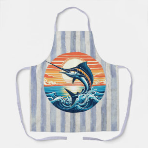 Custom Coastal/nautical/beach marlin sunset Apron