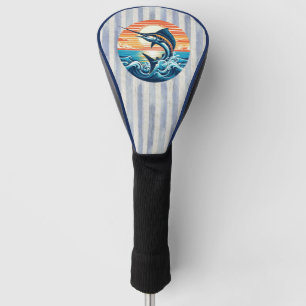 Custom Coastal/nautical/beach marlin sunset Golf Head Cover