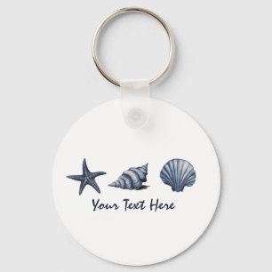 Custom Coastal Seashells Treasure Ocean Summer Key Ring