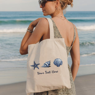 Custom Coastal Seashells Treasure Ocean Summer    Tote Bag