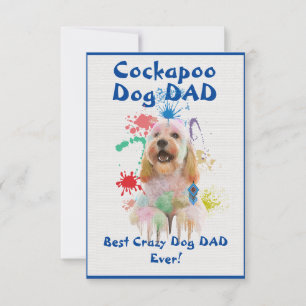 Custom Cockapoo dad Dog Best Crazy Dog Dad  Thank You Card