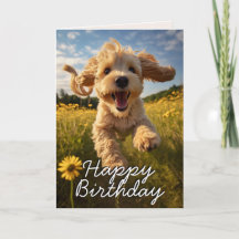 Custom Cockapoo Happy Birthday Card