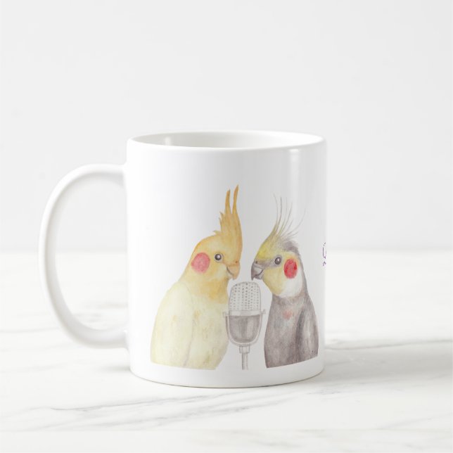 Custom Cockatiel Mug Personalised Cockatiel mug (Left)