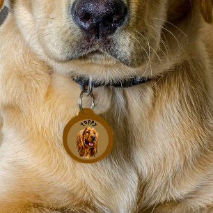 Custom Cocker Spaniel Photo Personalised Pet Tag